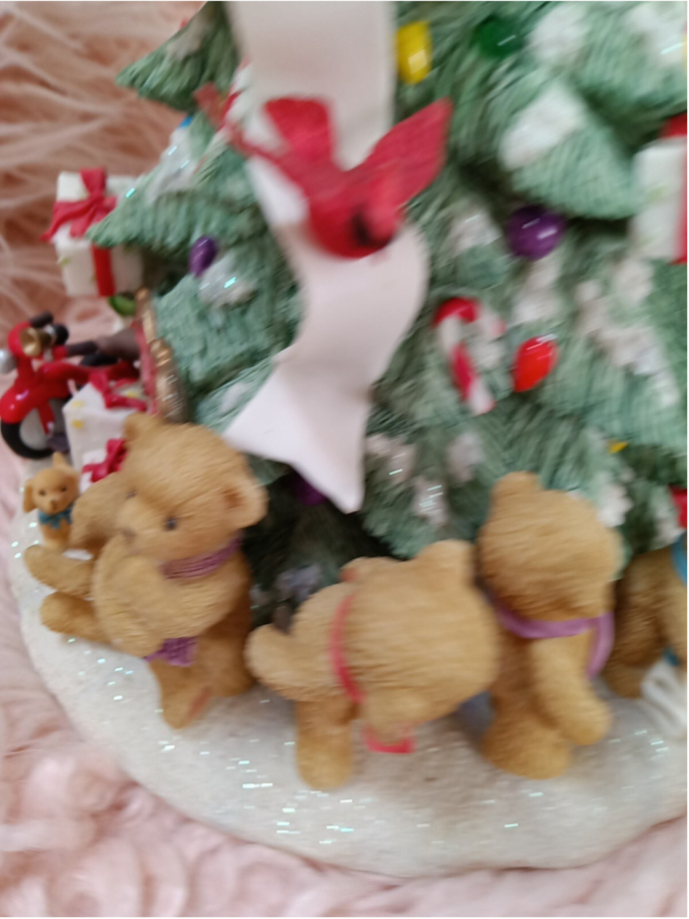 Cherished Teddies Lighted Christmas Tree Plays Tune We Wish You Merry Christmas - Picture 6 of 16